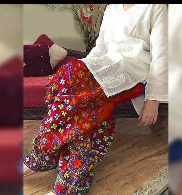 Phulkari Embroidered Soft Lawn Heavy Embroidered Dress with EMB Trouser 2-Pcs Suite (UnStitched) (DRL-1236)