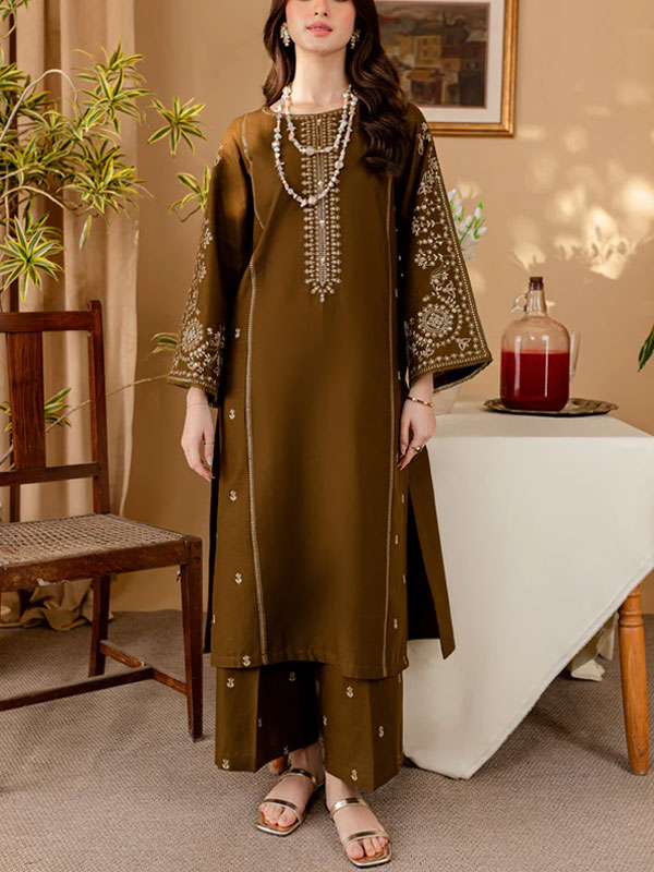 Luxury Heavy Embroidered Cotton Lawn Suite Embroidery Trouser 2 Pce (Unstitched) (DRL-1510)