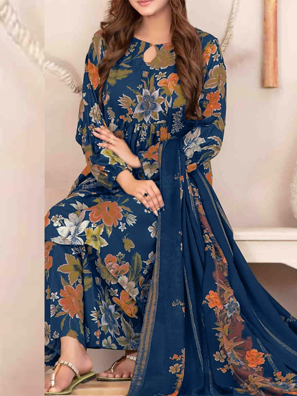 Digital Printed Lawn Dress With Printed Lawn Dupatta & Digital Printed Trouser (Unstitched) (DRL-2128)	