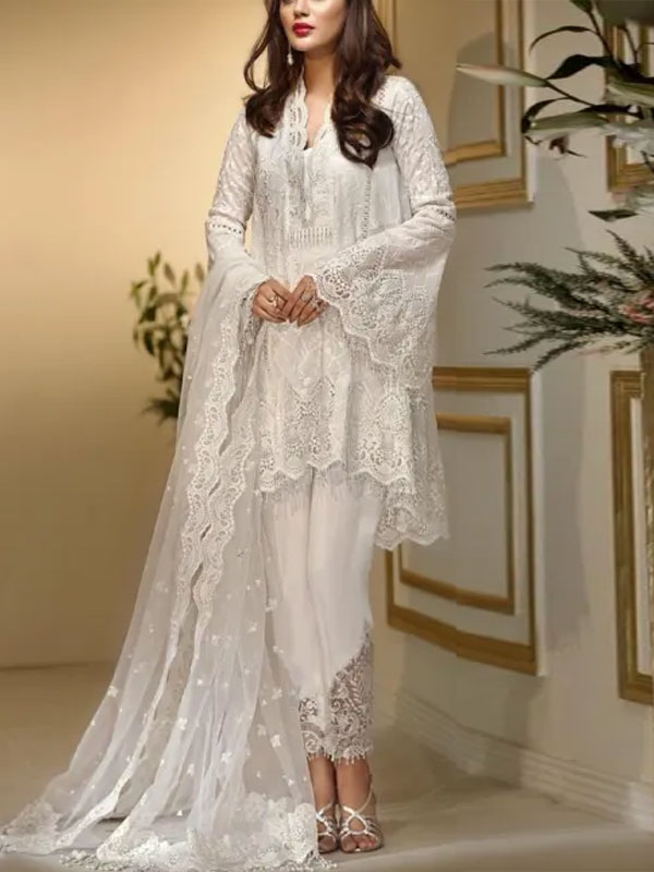 Chiffon Heavy Embroidered Dress Chiffon 4 Side Embroidery Dupatta With Inner (Unstitched) (CHI-149)