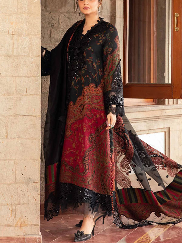 Latest Printed Lawn Dress With Printed Chiffon Dupatta (Unstitched) (DRL-2024)
