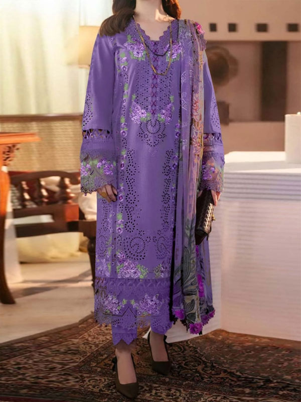 Lawn Headskip Heavy Embroidered Dress With Digital Printed Dupatta (Unstitched) (DRL-2415)