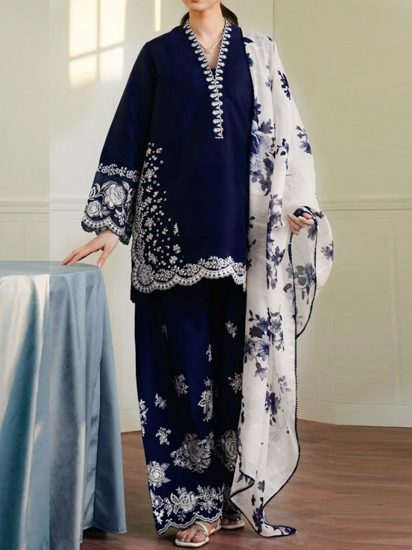 Lawn Heavy Embroidered Dress With Digital Printed Dupatta (Unstitched) (DRL-2439)