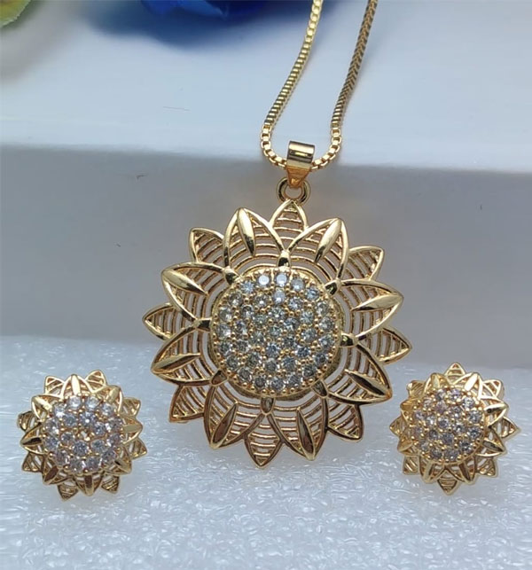 Locket Chain With Earring (ZV:15667)