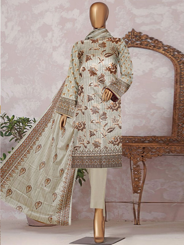 Luxury Kasturi Printed Lawn Dress Printed Lawn Dupatta & Plain Trouser (Unstitched) (DRL-2176)	