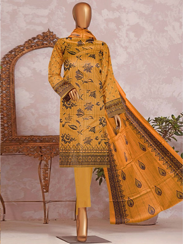 Luxury Kasturi Printed Lawn Dress Printed Lawn Dupatta & Plain Trouser (Unstitched) (DRL-2177)	